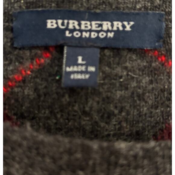 Burberry London Merino Wool Argyle Sweater Mens L Plaid Luxury Made in Italy - Picture 4 of 10
